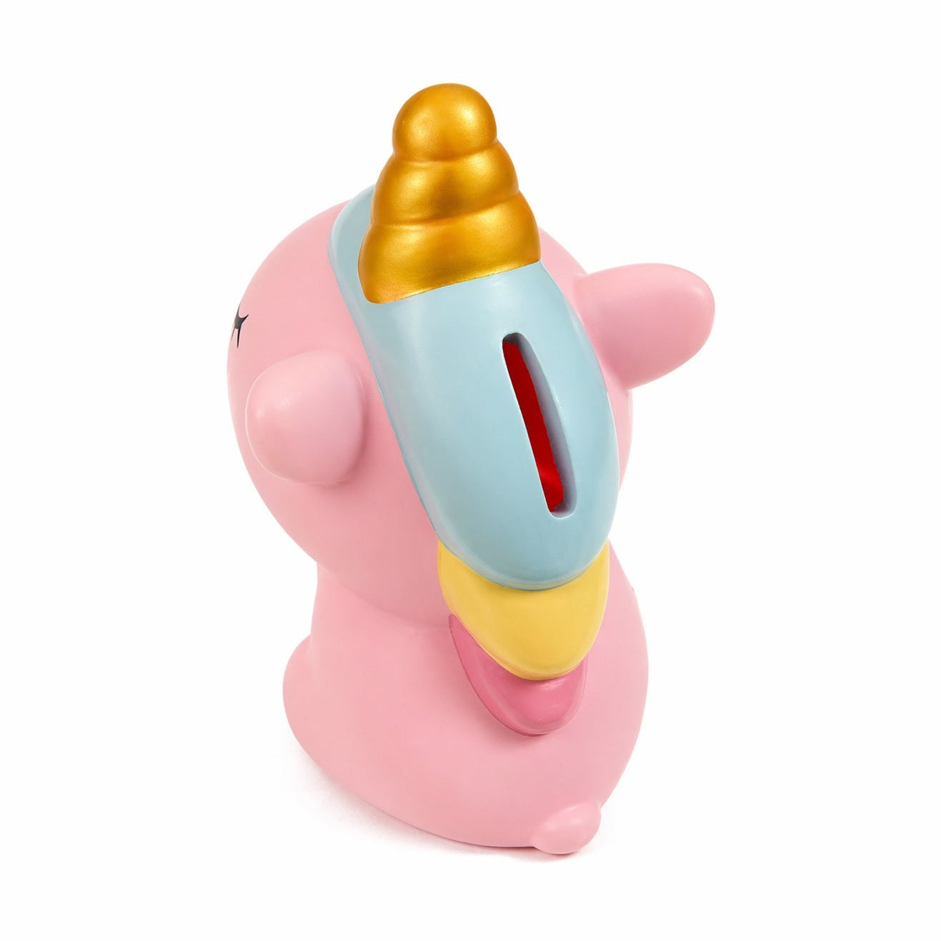 Pușculiță Unicorn Roz 20,5 cm – din Plastic, Design Drăguț, cu capac inferior