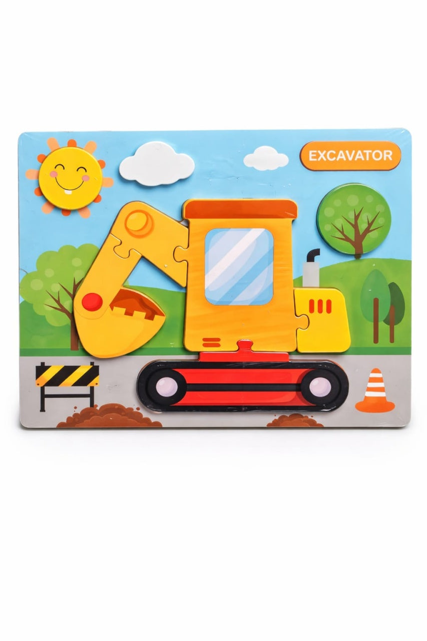 Puzzle din Lemn Educativ pentru Copii – Modele Diverse Dinozauri si Vehicule, 22x17.5cm