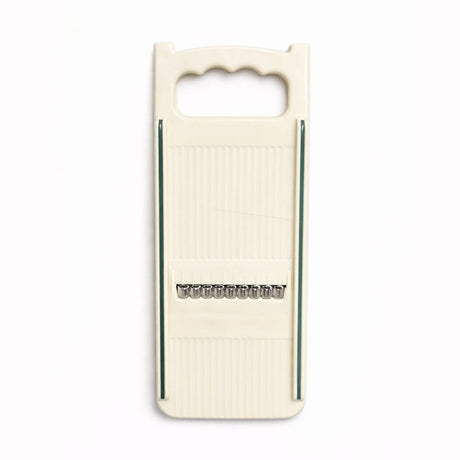 Răzătoare de bucătărie tip mandolină, plastic alb, control ergonomic