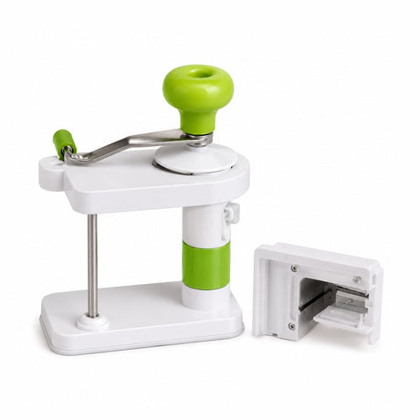 Răzătoare manuală pentru legume și varză cu manivelă și mâner ergonomic, alb
