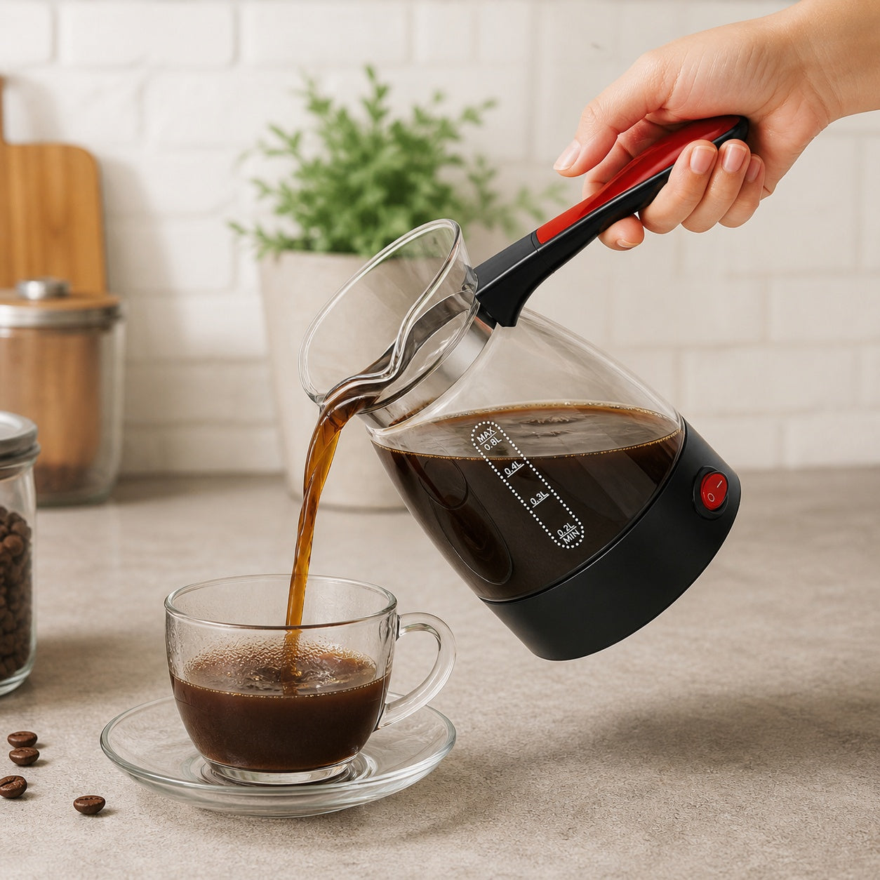 Recipient Electric pentru Cafea, Cana Electrica 0.8L, 14x16 cm