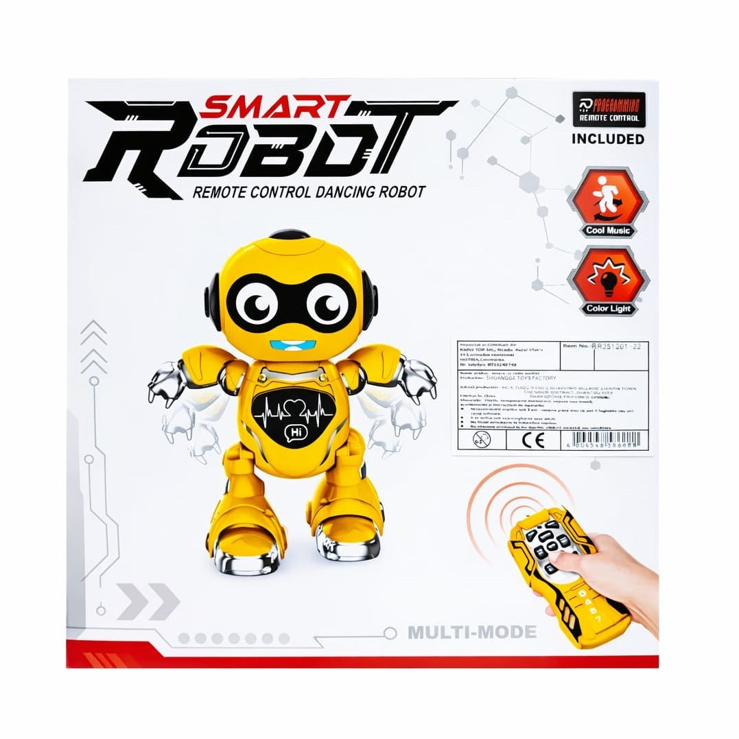 Robot interactiv cu telecomanda, dans, lumini si muzica, rosu
