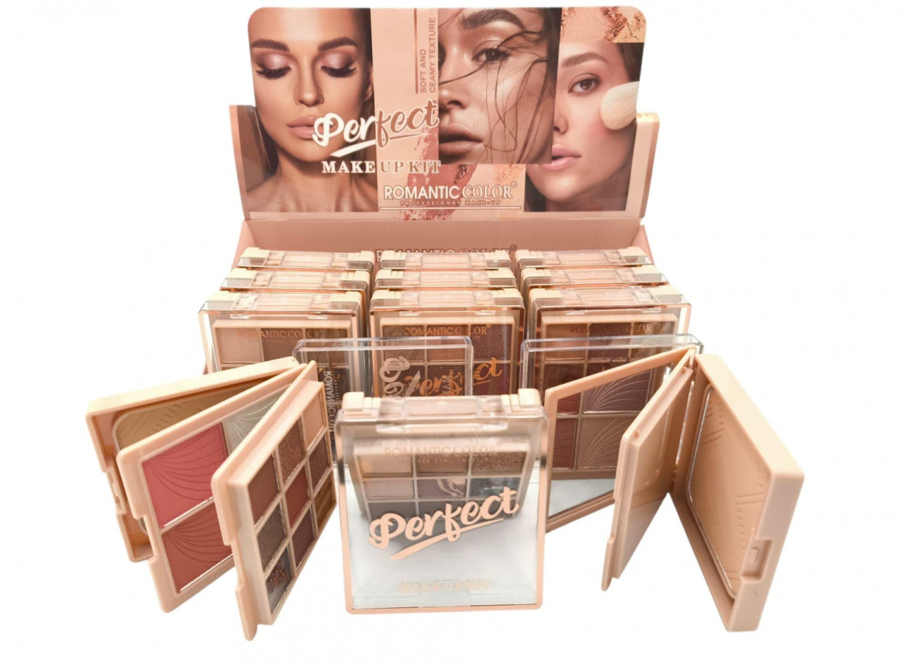 Romantic Color - Perfect Make-Up Kit Paleta 9 Farduri + 4 Blush-uri pentru Machiaj Complet