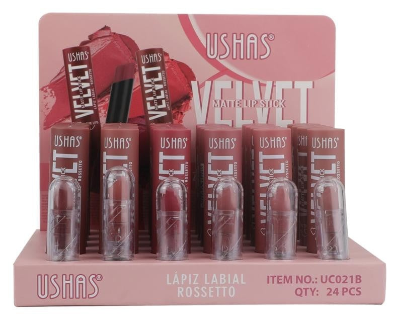 Ruj Velvet Matte USHAS 3.5g , Culoare Intensa si Finish Catifelat