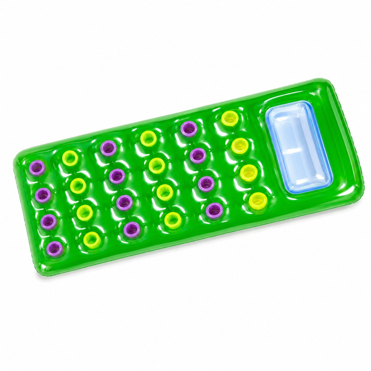 Saltea Gonflabila Verde pentru Piscina, 70 x 27 cm, cu Perna Integrata, PVC Premium