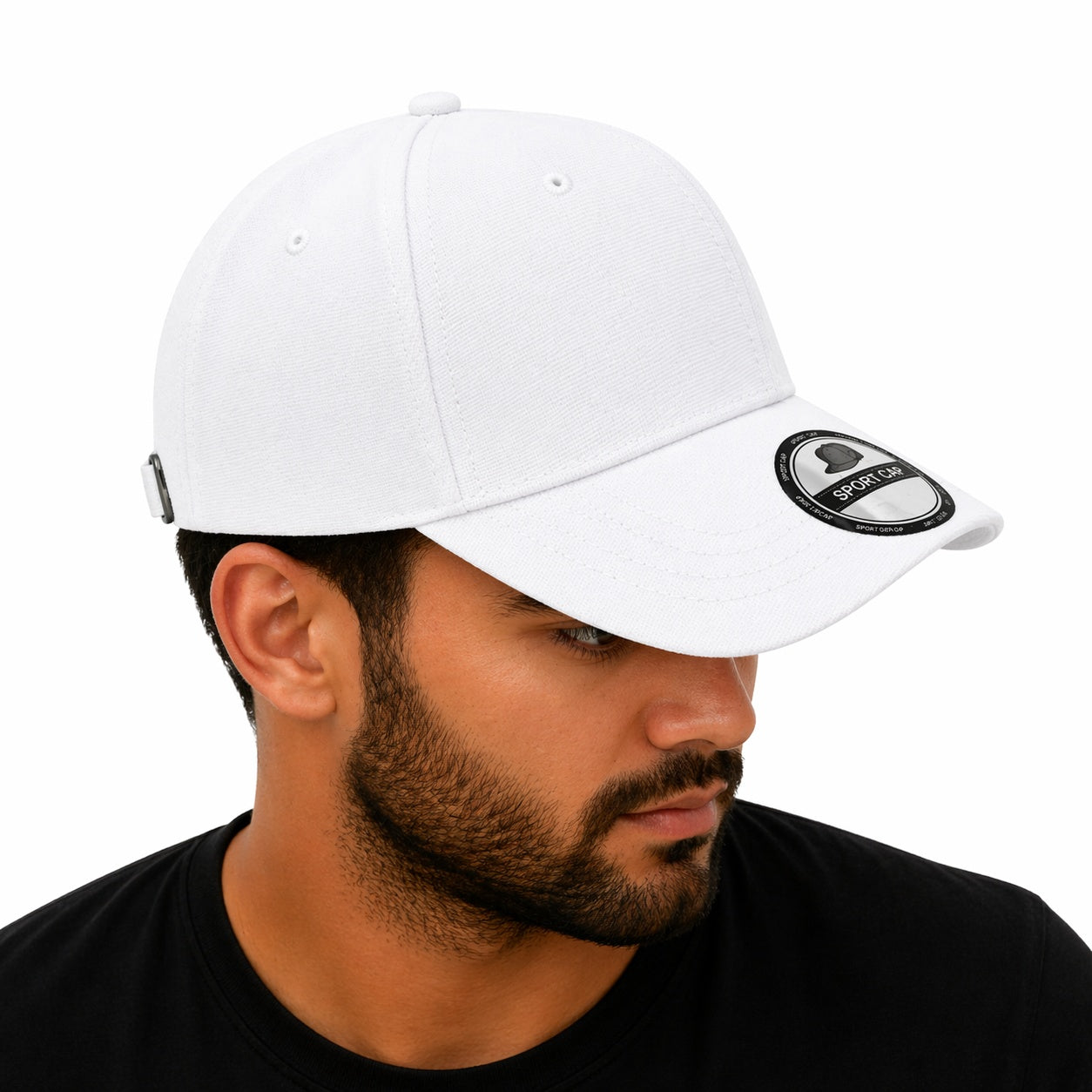 Sapca alba reglabila unisex, stil casual simplu