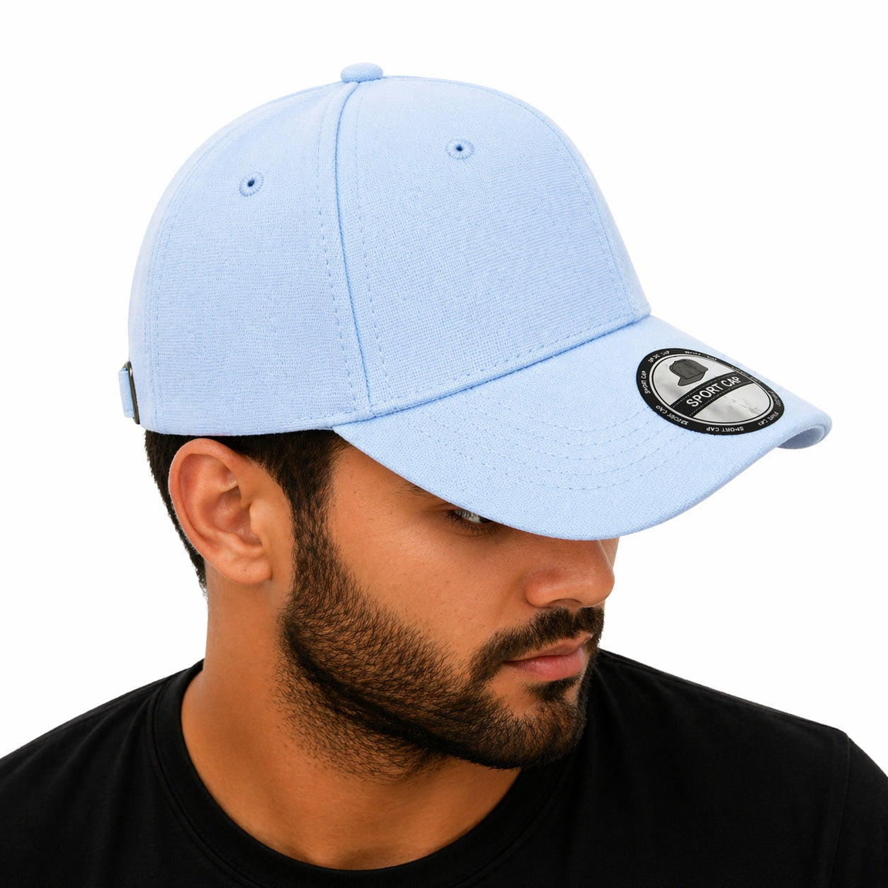 Sapca albastra deschis reglabila unisex, stil casual simplu