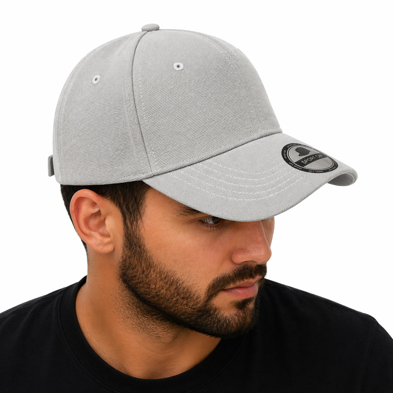 Sapca gri reglabila unisex, stil casual simplu