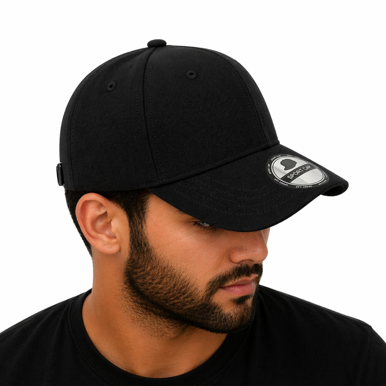 Sapca neagra reglabila unisex, stil casual simplu
