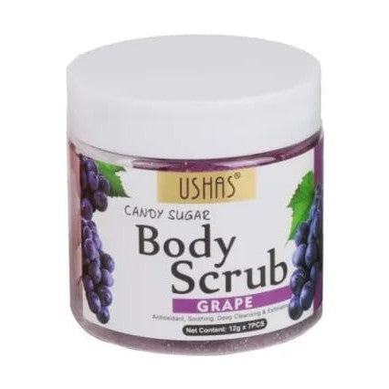 Scrub de Corp USHAS Candy Sugar cu Struguri 12g x 7 buc , Exfoliere Delicata si Revitalizare