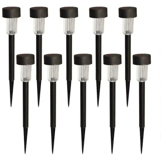 Set 10 Lampi Solare Gradina cu LED Lumina Calda, Iluminat Exterior Alei, Tarus Pamant