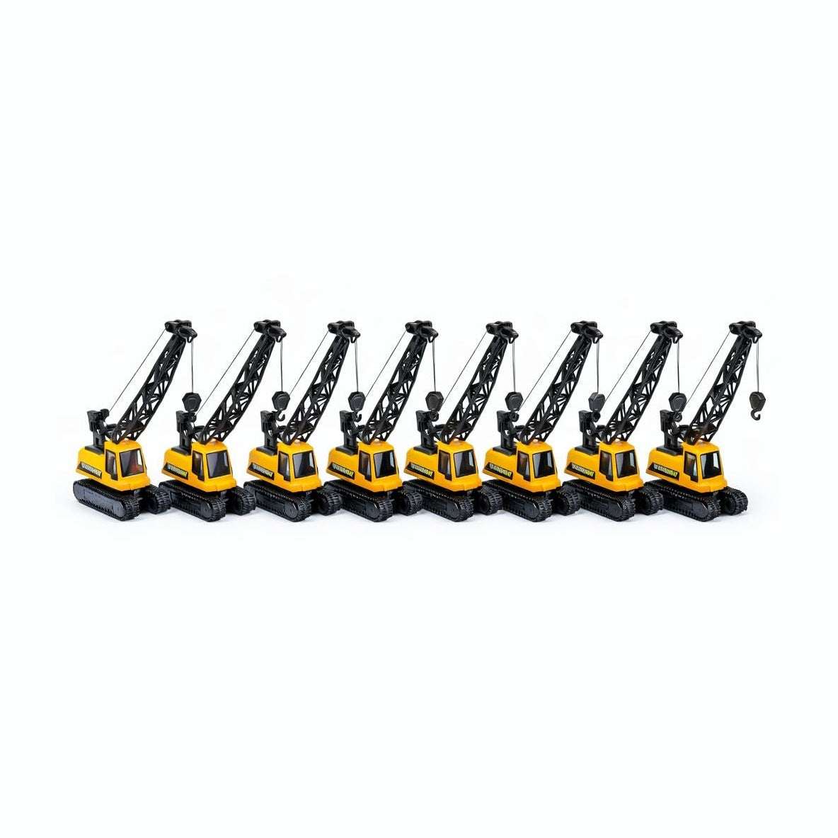 Set 10 vehicule inginerie cu macara, 14 cm