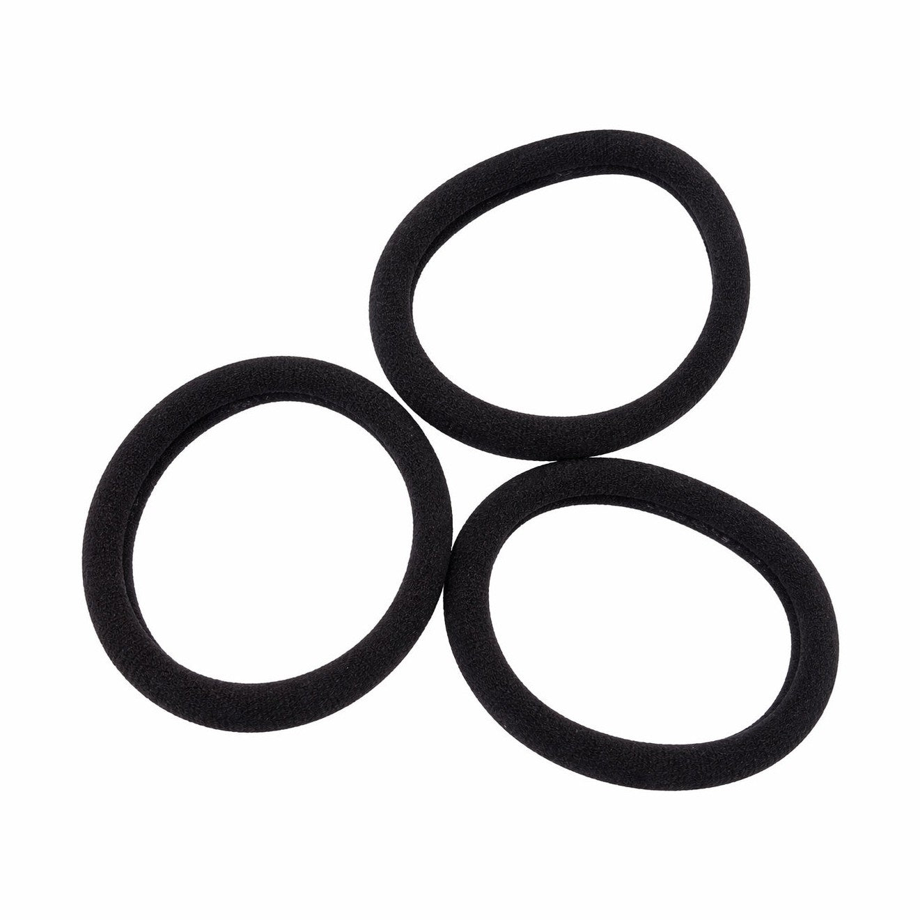Set 100 elastice de păr negre din textil, rezistente, pentru uz zilnic