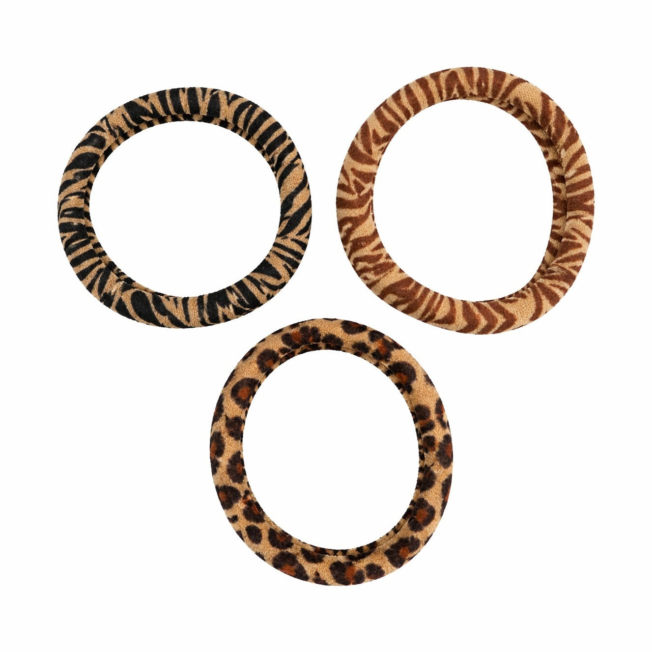 Set 100 elastice de păr textile animal print, rezistente, culori variate