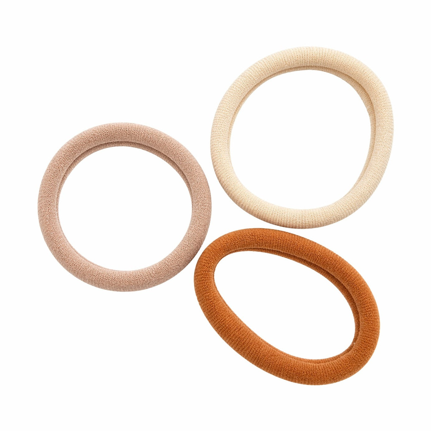 Set 100 elastice de păr textile în nuanțe neutre, rezistente, pentru uz zilnic