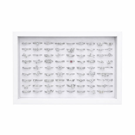Set 100 inele argintii dama, modele diverse, marime reglabila, colectie eleganta ROXE