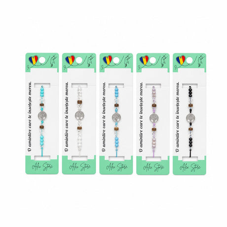 Set 12 Brățări cu Pandantiv Copacul Vieții, Reglabile, Multicolore, Stil Elegant