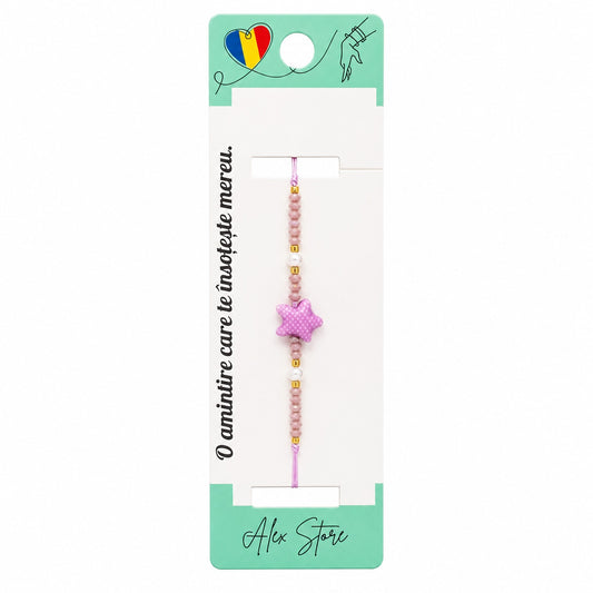 Set 12 Brățări cu Pandantiv Stea, Reglabile, Multicolore, Mărgele Decorative și Accente Elegante