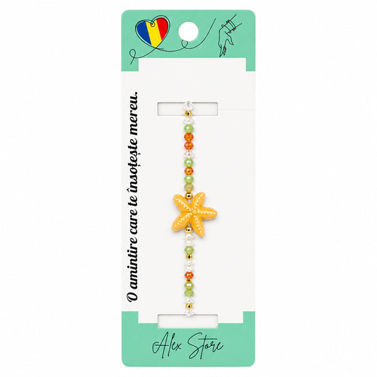 Set 12 Brățări cu Stea de Mare Colorată, Reglabile, Multicolore