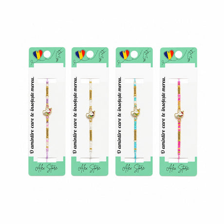 Set 12 Brățări cu Unicorn , Reglabile, Multicolore, Mărgele Colorate