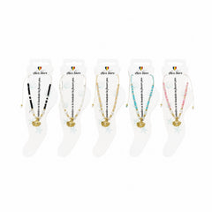 Set 12 bratari de picior Roxe, scoica cu perla, 20cm, culori aleatorii, reglabile