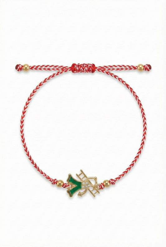 Set 12 Bratari Martisor Cosar Norocos cu Scara, Snur Reglabil, 20x11 cm
