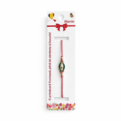 Set 12 Bratari Martisor Ghiocel Auriu Snur Alb Rosu Reglabile