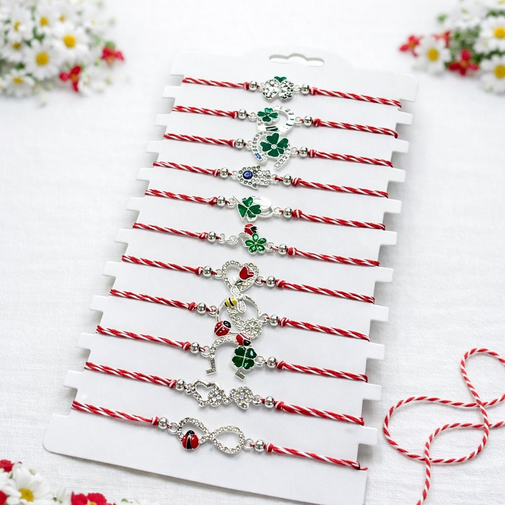 Set 12 bratari Martisor reglabile, Potcoava cu gargarita, Cadoul Perfect de 1 Martie