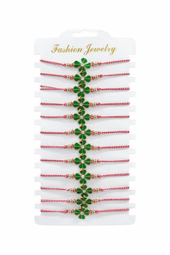 Set 12 bratari Martisor reglabile, Trifoi norocos, Cadou 1 Martie