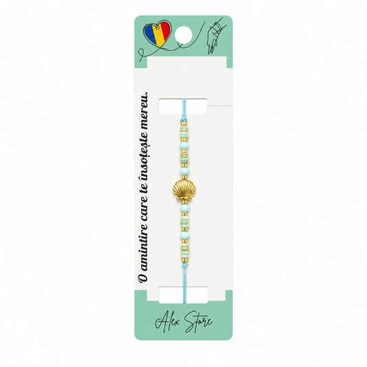 Set 12 Brățări Reglabile cu Pandantiv Scoică – Modele Colorate