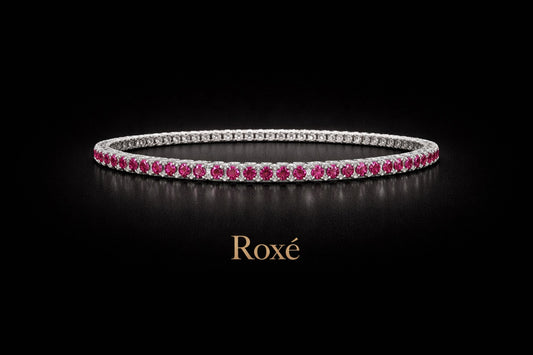 Set 12 bratari ROXE argintii elastice cu pietre magenta stralucitoare elegante
