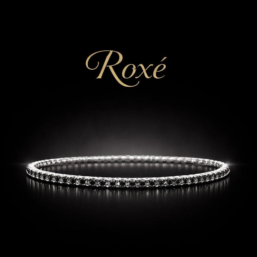 Set 12 bratari ROXE argintii elastice cu pietre negre elegante stralucitoare