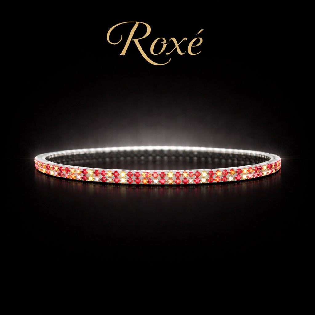 Set 12 bratari ROXE argintii elastice cu pietre rosii reflectorizante elegante