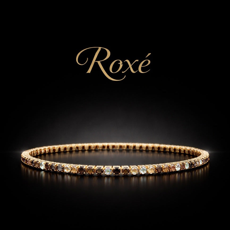 Set 12 bratari ROXE aurii elastice cu pietre roz negre si albe elegante