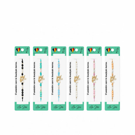 Set 12 Brățări Unicorn Reglabile, Multicolore, cu Mărgele Decorative și Charm Auriu