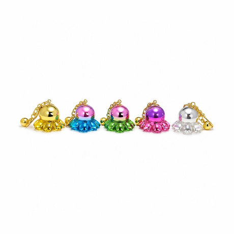 Set 12 Brelocuri Caracatiță 4 cm – Mix Culori, Accesorii Drăguțe pentru Chei, Ghiozdan și Geantă