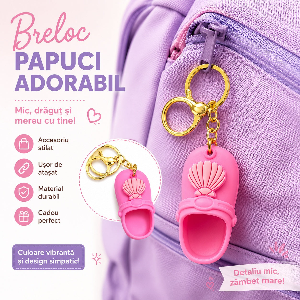 Set 12 Brelocuri Papuc 7 cm pentru Chei și Ghiozdan – Diverse Culori și Modele