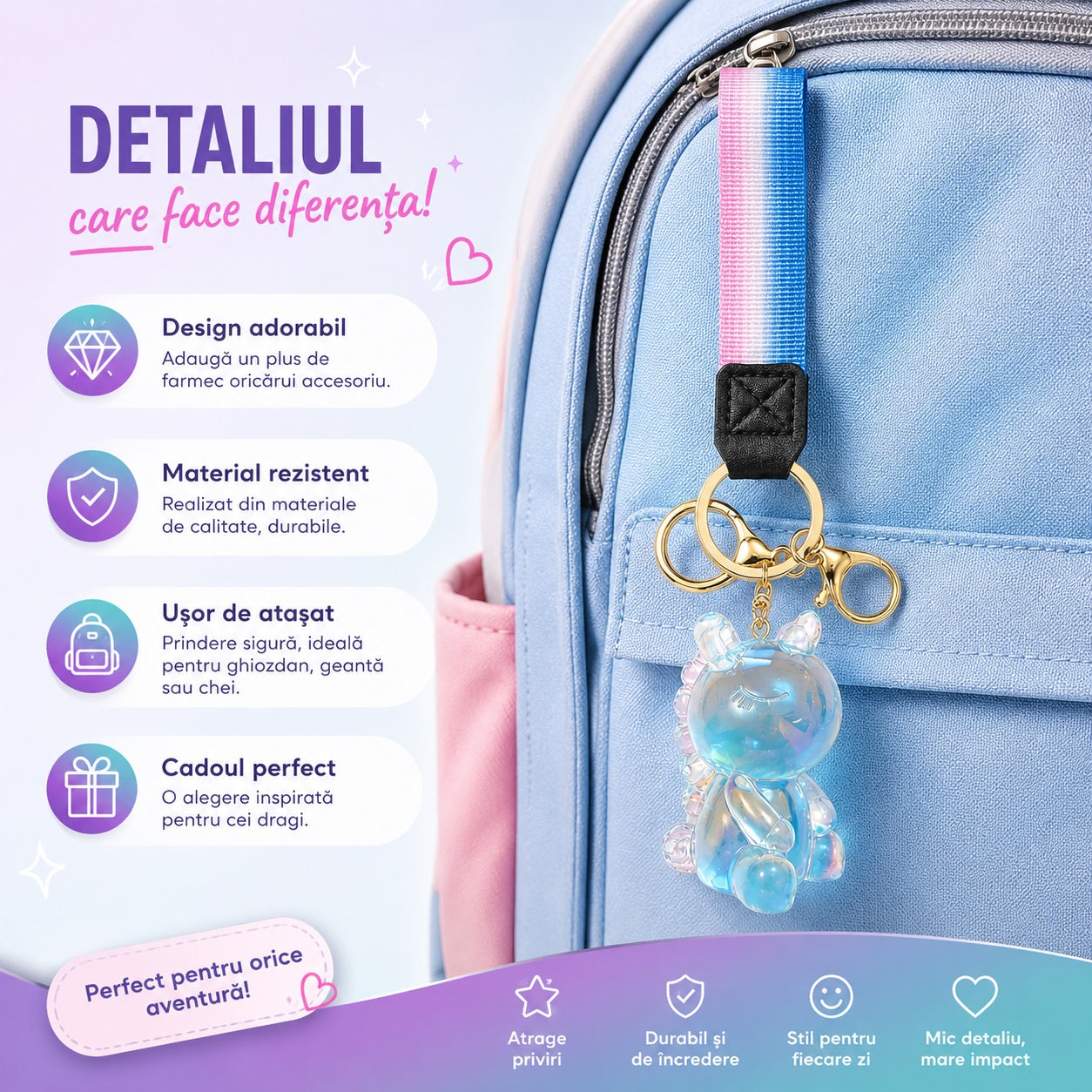 Set 12 Brelocuri Unicorn 6 cm pentru Chei și Ghiozdan – Diverse Culori, Design Adorabil