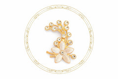 Set 12 Brose Martisor, 5 cm, Floare cu cristale, Cadou 1 Martie