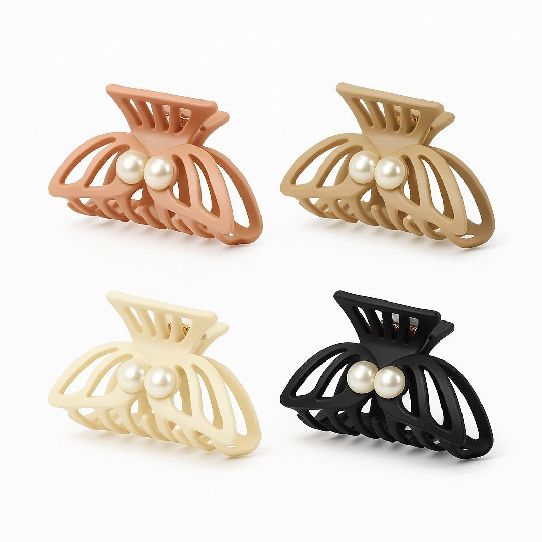 Set 12 clame par 10CM cu perle, model elegant fluture, prindere puternica