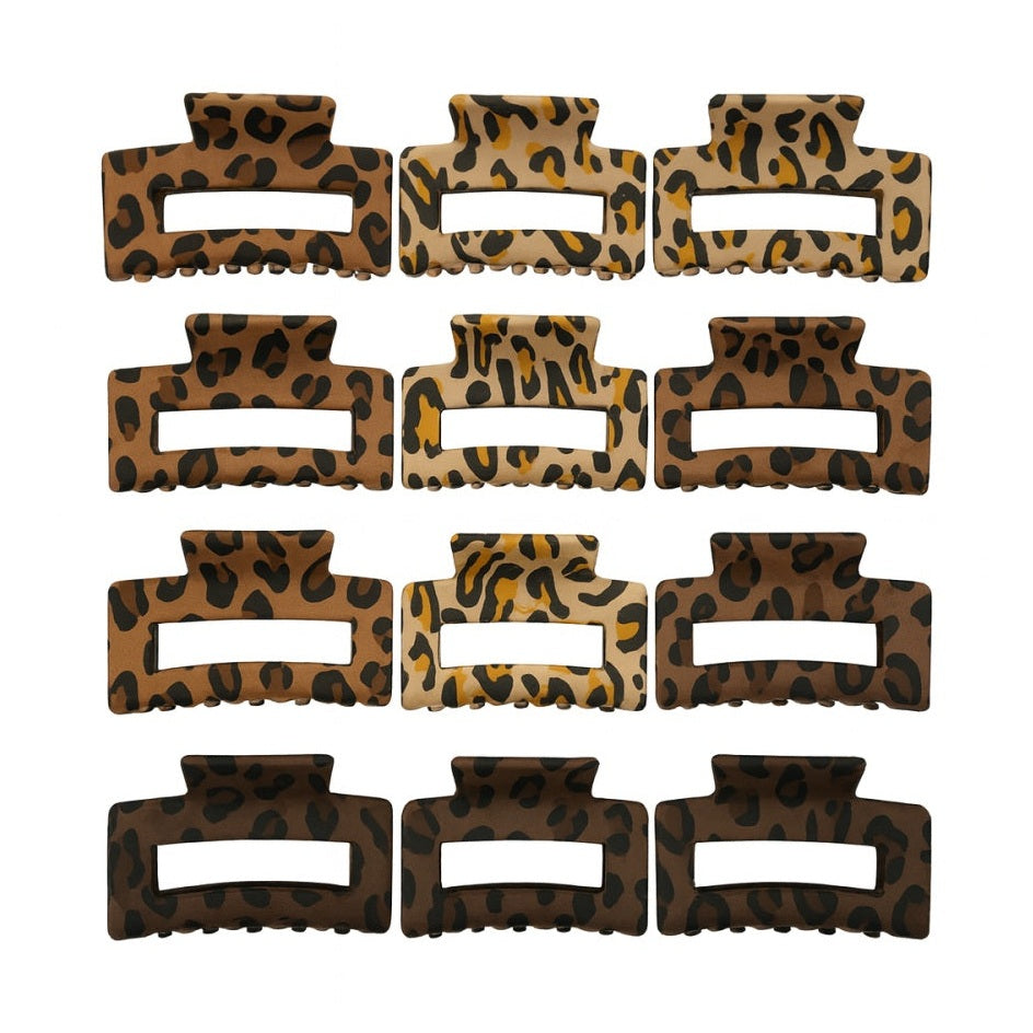 Set 12 Cleme Par 11cm Leopard , Accesorii Matte Animal Print Rezistente