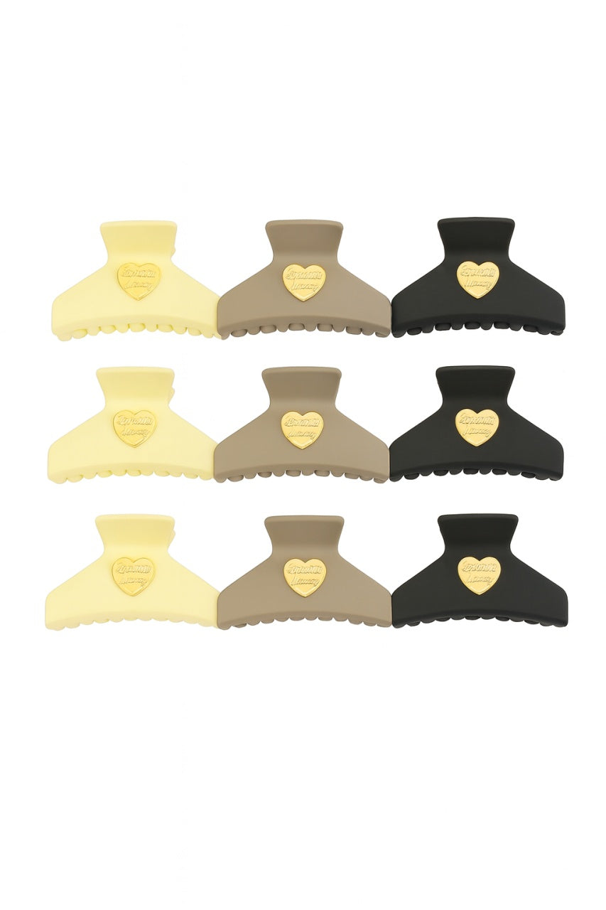 Set 12 Cleme Par 11cm Matte cu Inima Aurie , Accesorii Elegante Rezistente