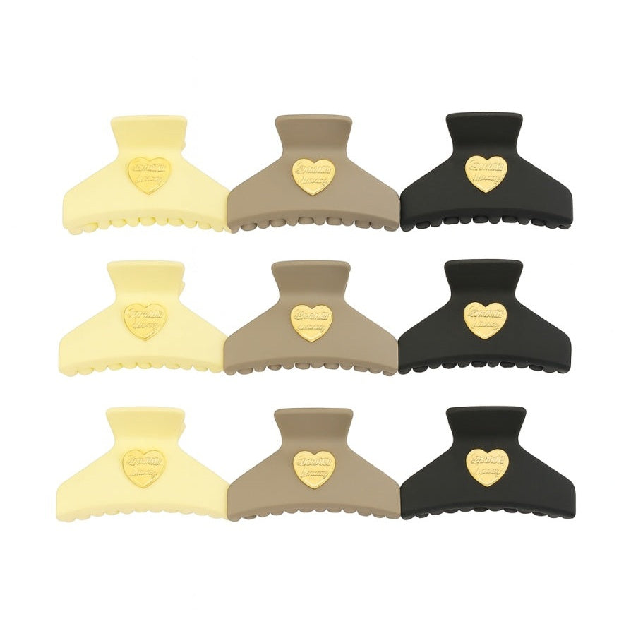 Set 12 Cleme Par 11cm Matte cu Inima Aurie , Accesorii Elegante Rezistente
