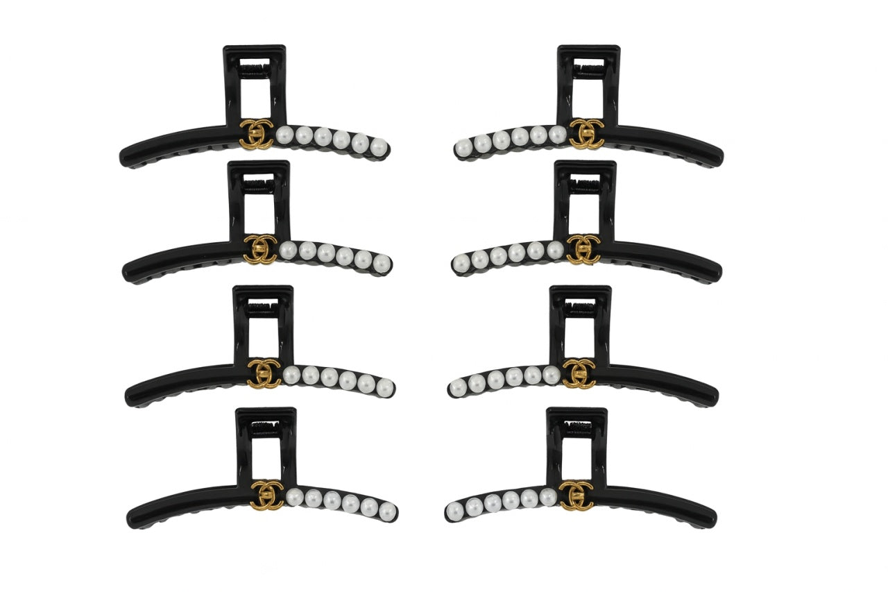 Set 12 Cleme Par 14cm cu Perle si Detalii Aurii , Accesorii Elegante Premium