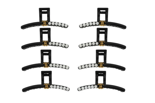 Set 12 Cleme Par 14cm cu Perle si Detalii Aurii , Accesorii Elegante Premium