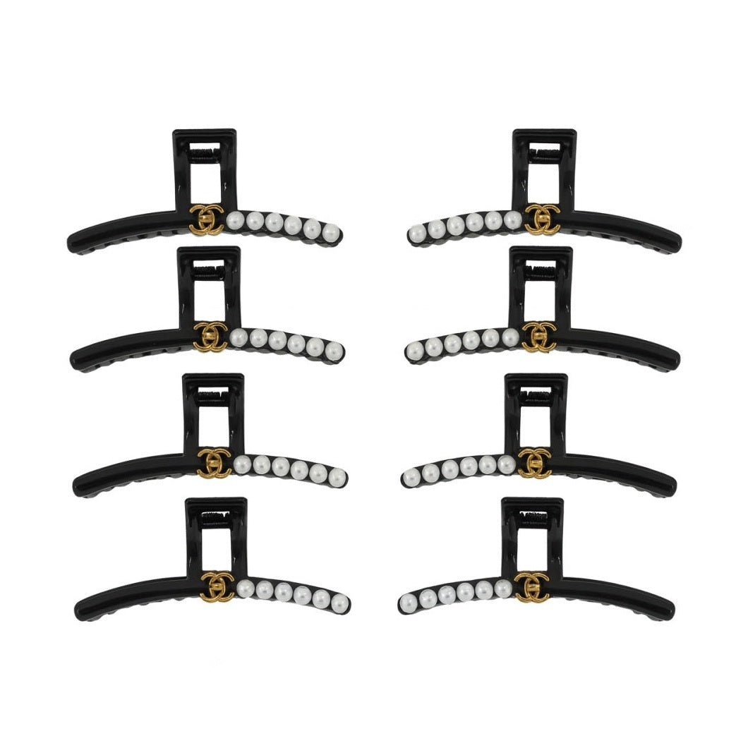 Set 12 Cleme Par 14cm cu Perle si Detalii Aurii , Accesorii Elegante Premium
