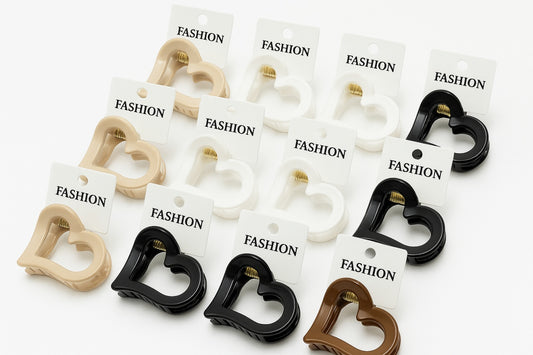 Set 12 Cleme Par 7cm Inima , Accesorii Matte Elegante pentru Coafuri