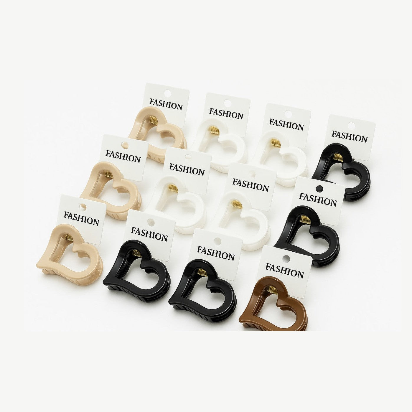 Set 12 Cleme Par 7cm Inima , Accesorii Matte Elegante pentru Coafuri