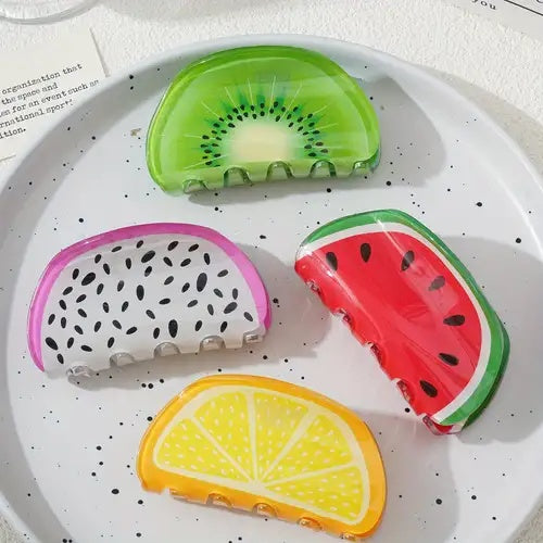 Set 12 Cleme Par 9cm Model Felii Fructe Colorate , Accesorii Fashion Vara