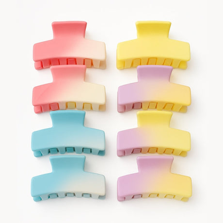 Set 12 Cleme Par 9cm Pastel Ombre , Accesorii Colorate si Rezistente pentru Coafuri
